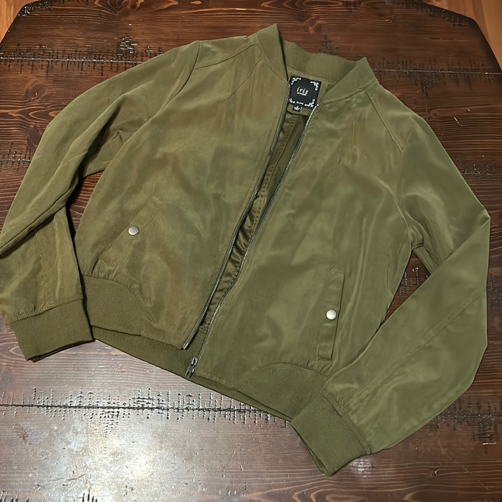 Olive bomber jacket